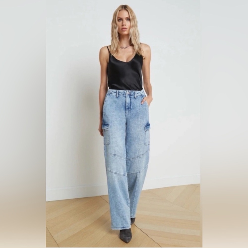 NWOT L'AGENCE womens  Brooklyn High-Rise Utility Wide Leg Jean, 25